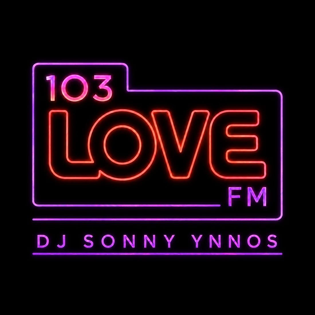 LOVE FM 103 neon station artwork